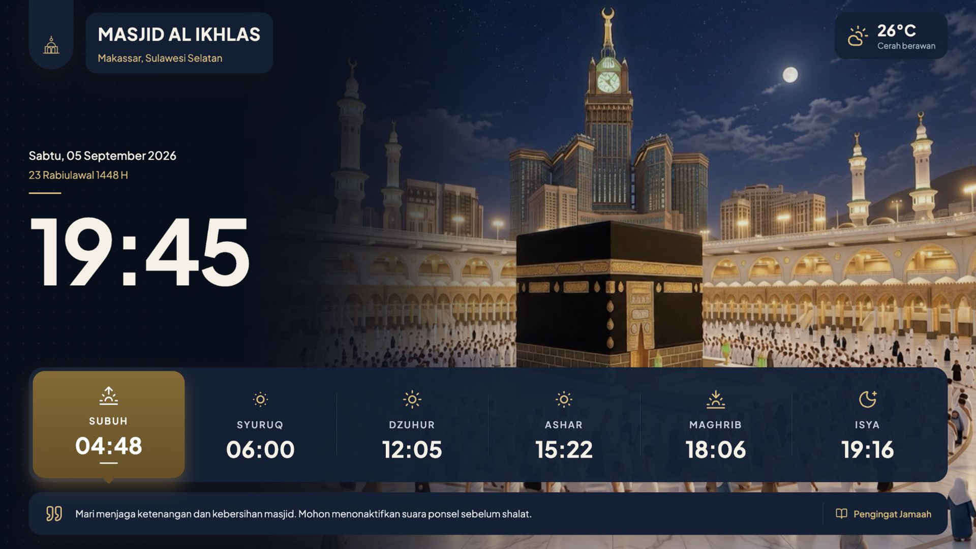 Tema display Abajid Makkah Night